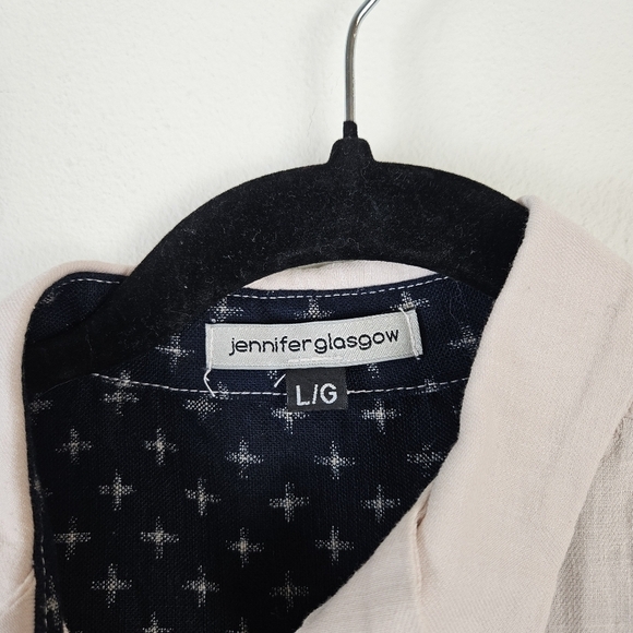 Jennifer Glasgow Cotton FLAX Button Down Shirt Tunic Size Large - Picture 5 of 7